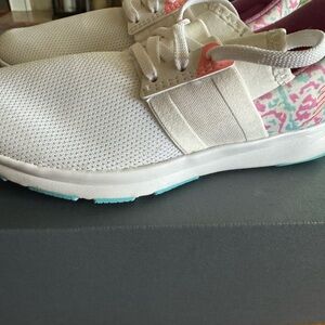 Women's White and Pink Athletic Shoes